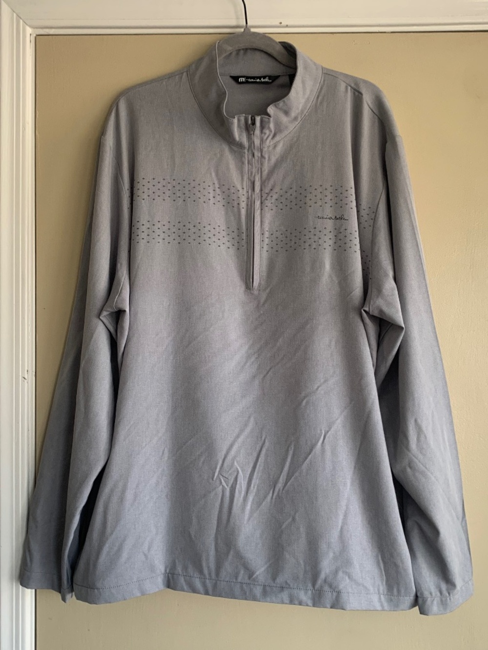 Travis Matthew Light Gray 1/4 Zip Pullover Shirt Sporty Golf Athlesuire Top XXL